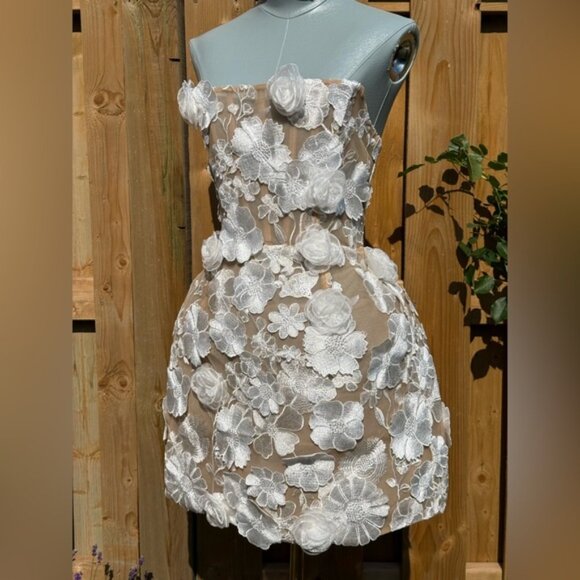 🆕 BRONX & BANCO 🧿 NWOT Jasmine Maraya White Mini Dress - Sz S / US 4 - Picture 11 of 16